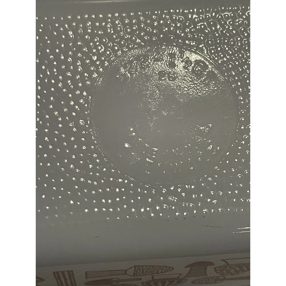 RARE Glassbake Rectangular Vintage Milk Glass Mushroom Print 522‎ Loaf Pan